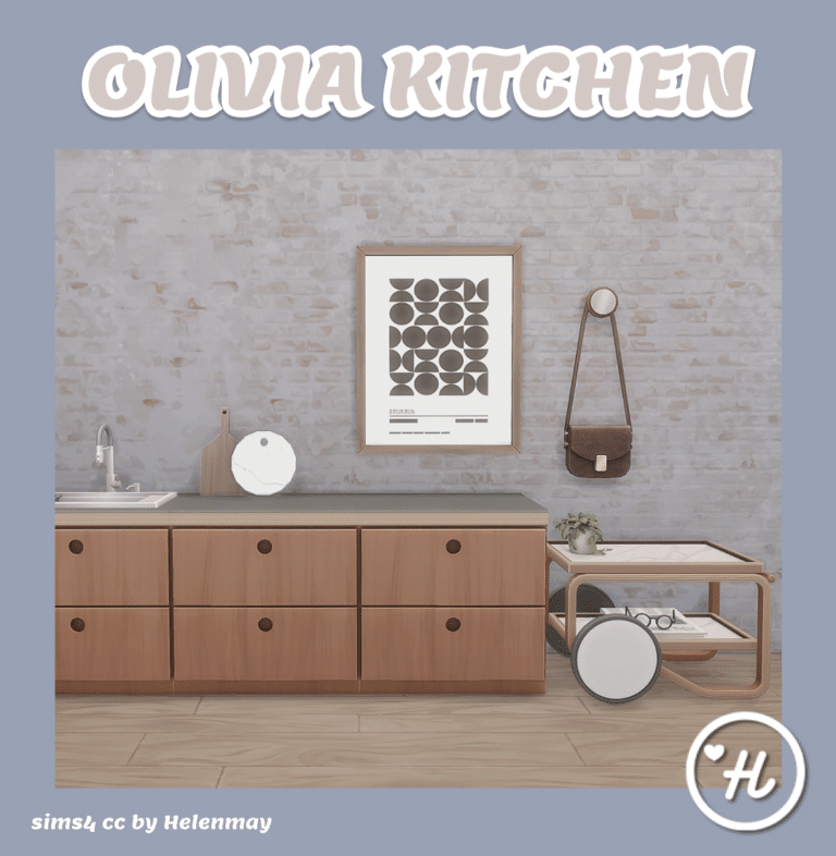 Olivia Kitchen ( Kettle/ Wall Shelf/ Kitchen Cabinets/ Counters/ Islands/ Clutter/ Decor ) [MM]