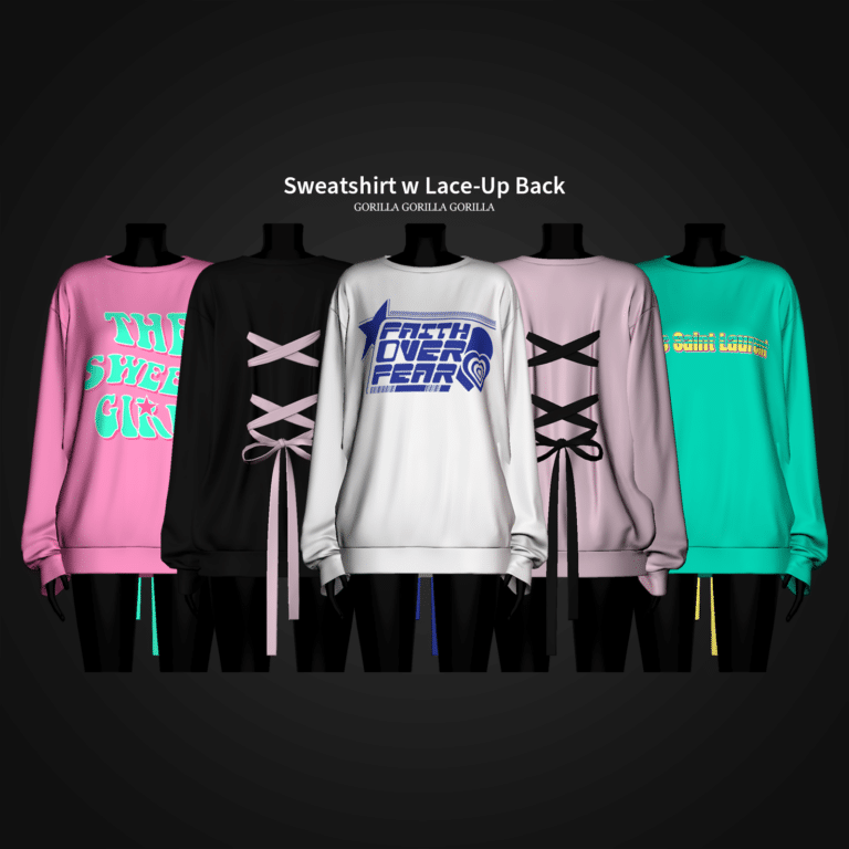 Sweatshirt w Lace-Up Back [Alpha]
