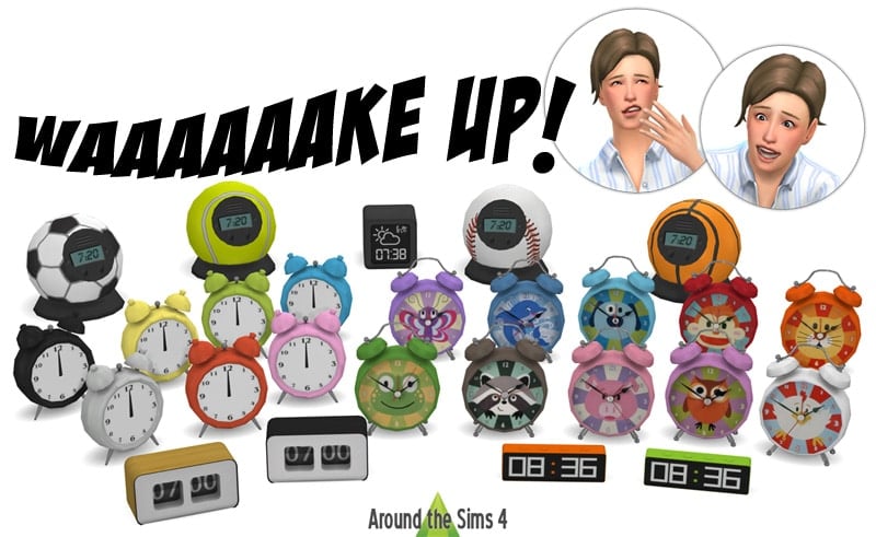 Multiple styles and colors ofvarious alarm clocks