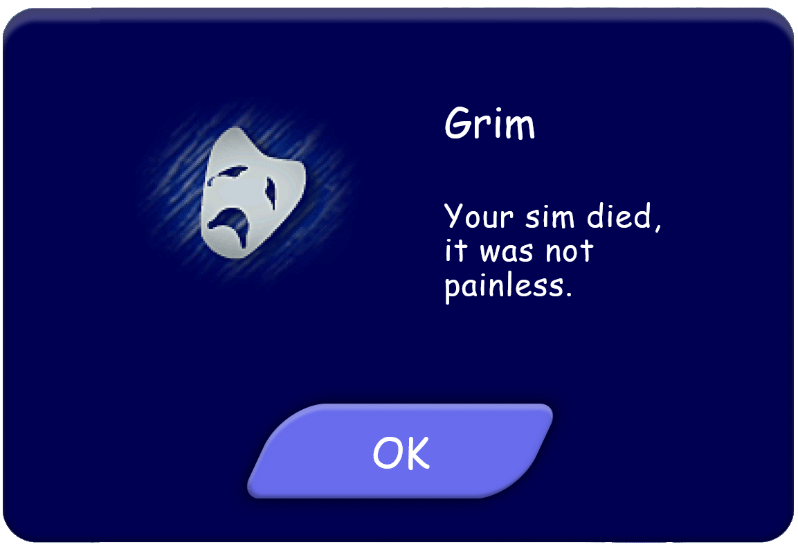 Your Sim Has Died TS1 Popup