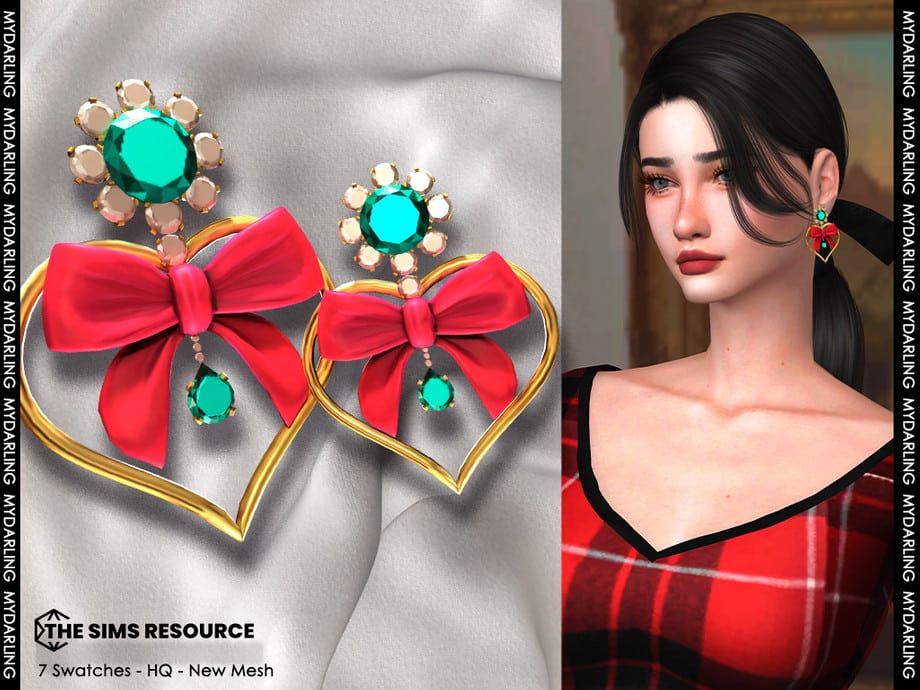 Adult Gem Heart Earring NA384