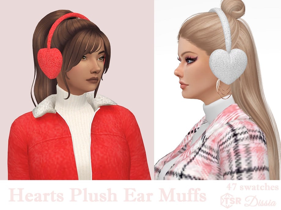 Hearts Plush Ear Muffs