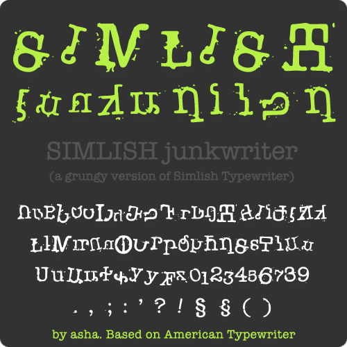 SIMLISH junkwriter font