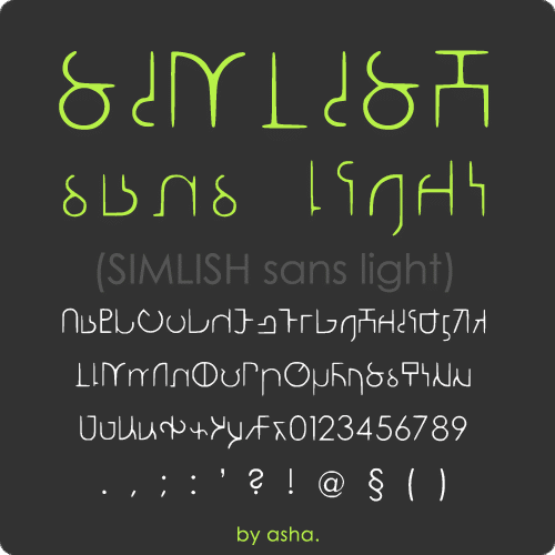 SIMLISH sans light Font