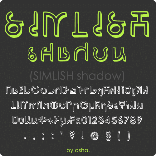 SIMLISH shadow font