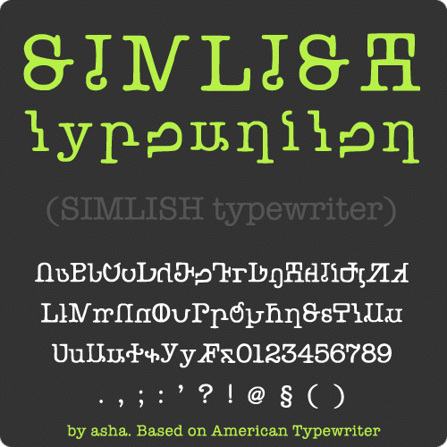 SIMLISH typewriter font