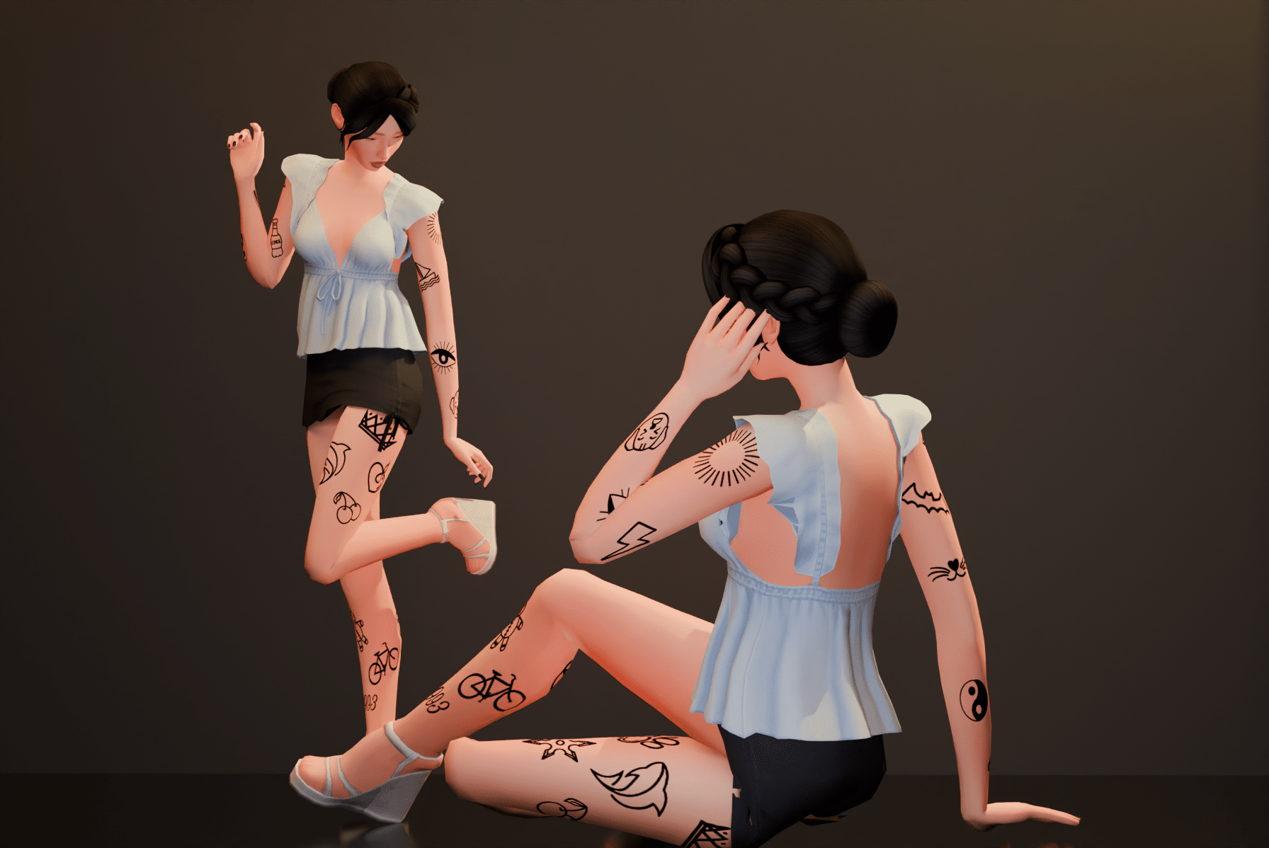 SNOOTYSIMS Doodle Darling Tattoo