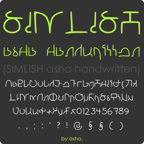 Simlish - Asha Handwritten Font