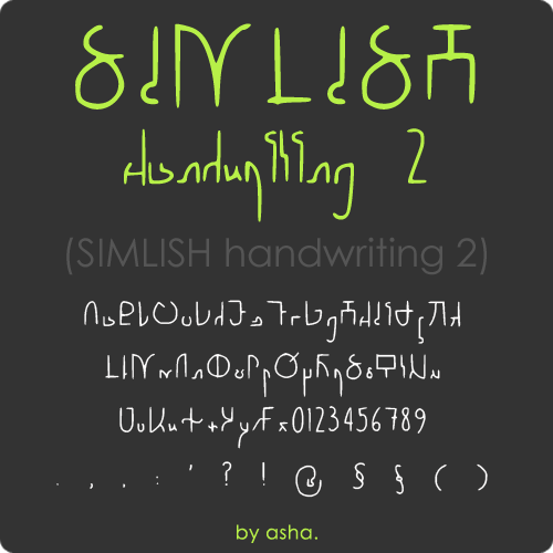 Simlish - Handwriting 2 Font