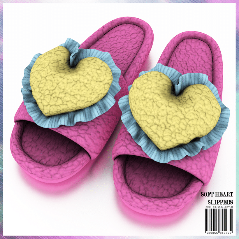 ﻿Soft Heart Slippers﻿