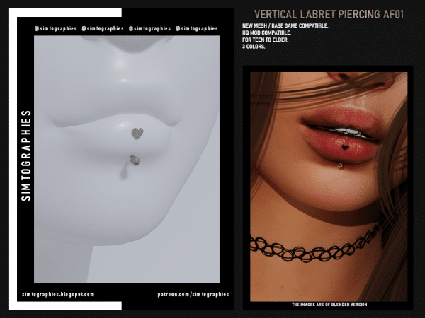 Vertical Heart Shaped Labret Piercing