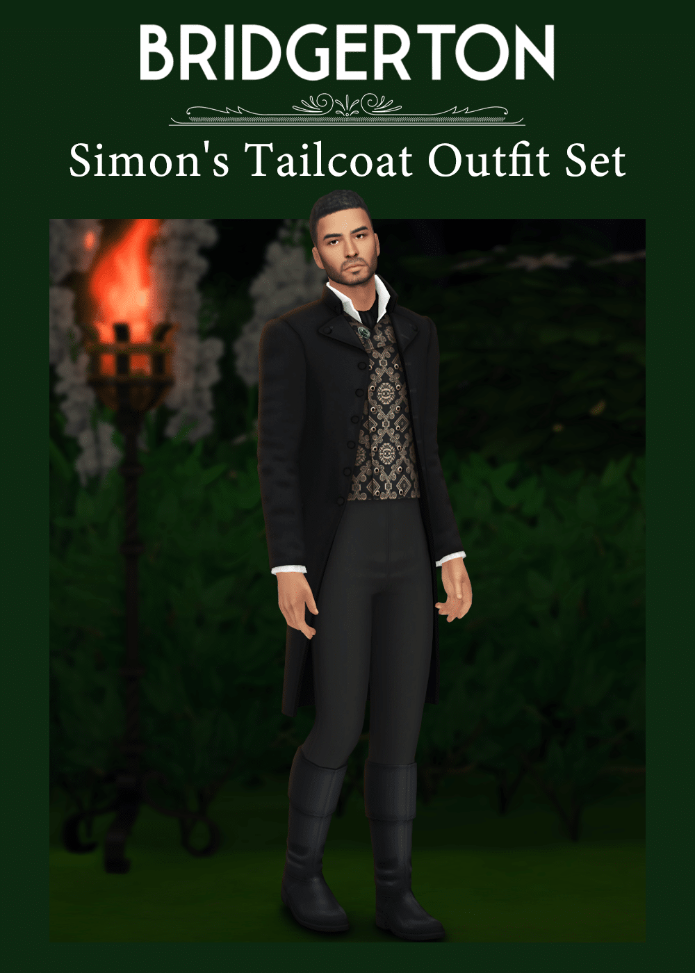 The Best Regency CC For The Sims 4 59 Bridgerton Simon's Tailcoat Outfit Set