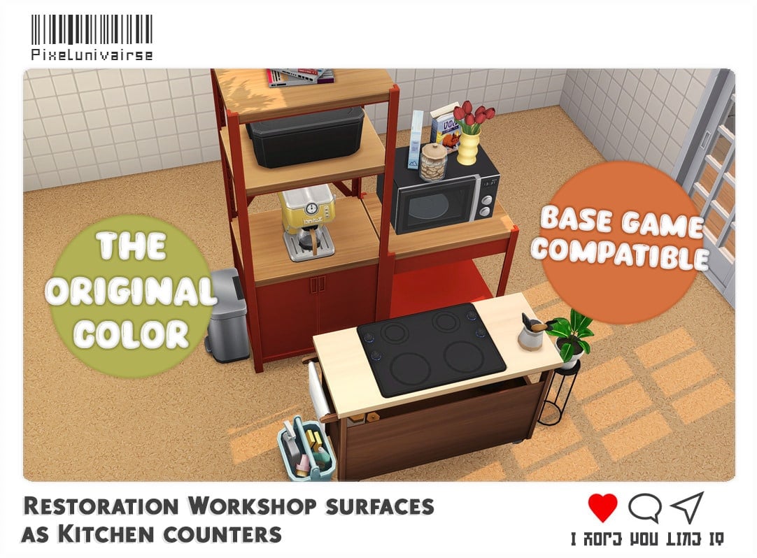 ๐ Daily CC Finds by SnootySims 6 Restoration Workshop Surfaces As Kitchen Counters