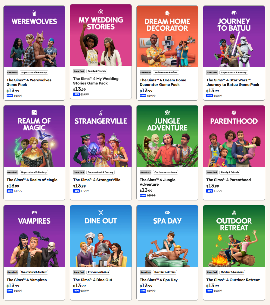 Sims 4 GP Black Friday Sale