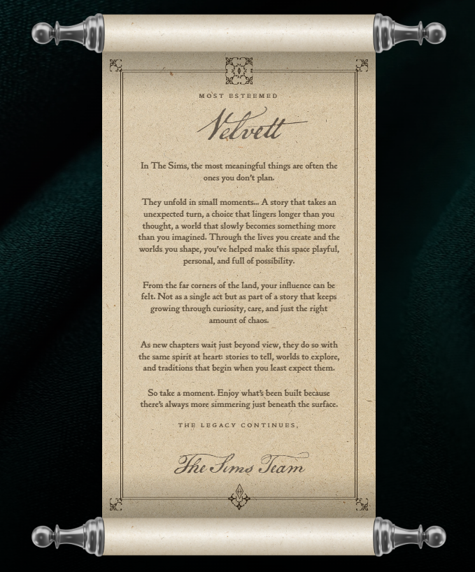 Letter from the Sims