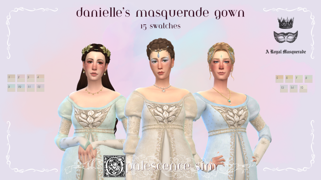 Danielles Masquerade Gown by Opalescence sim
