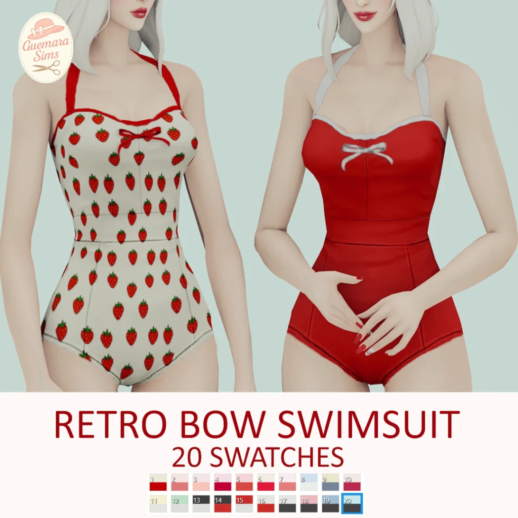 Retro Bow Swimsuit by Guemara