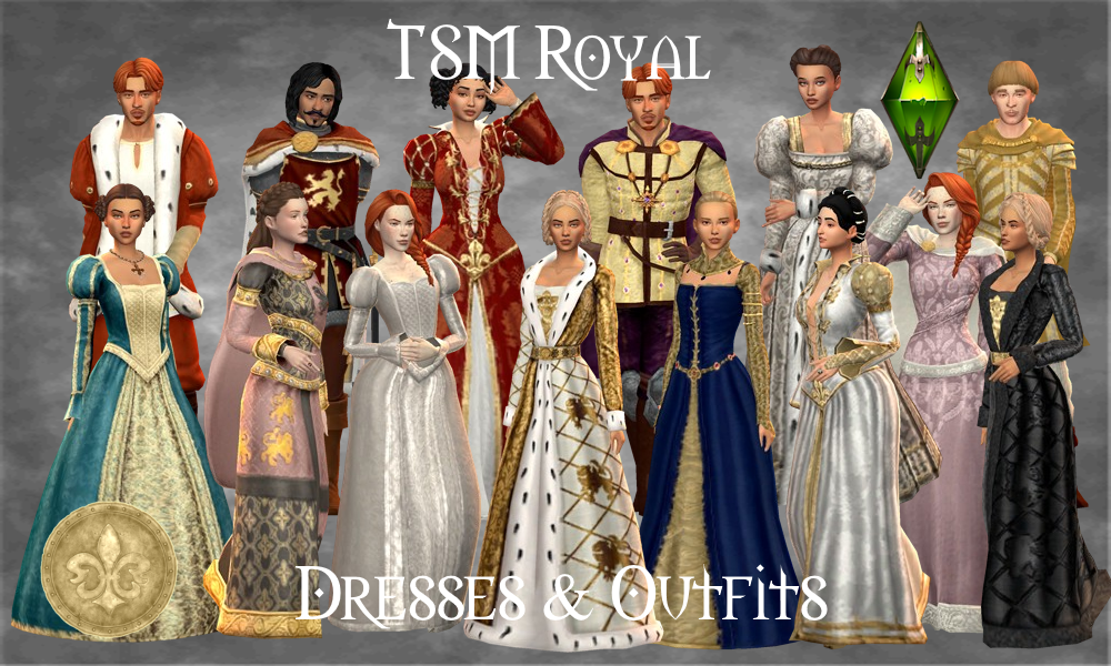 Royal Dresses Outfits by Medieval Sim Tailor Carpenter