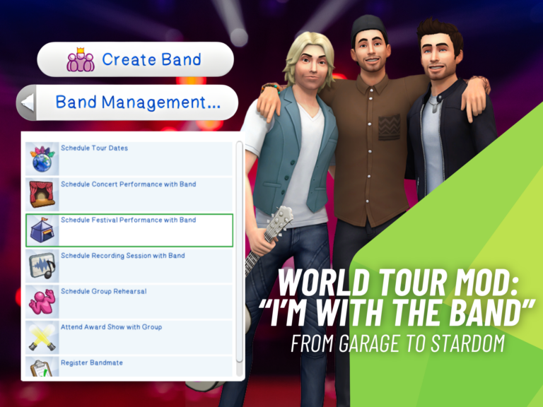 World Tour Mod Gets an Epic New Band Feature for The Sims 4