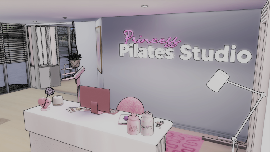 PINK PILATES STUDIO WALL SIGN by lola xo