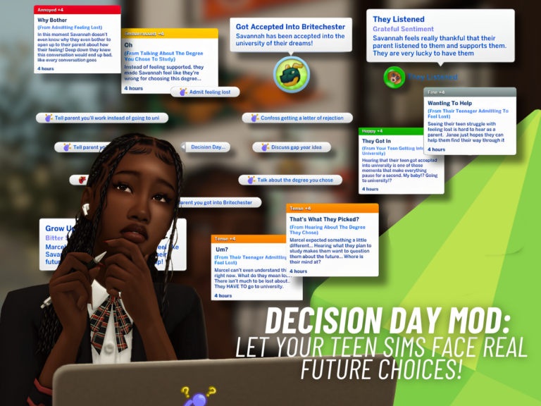 Decision Day Mod Adds Exciting Teen University Storytelling Gameplay
