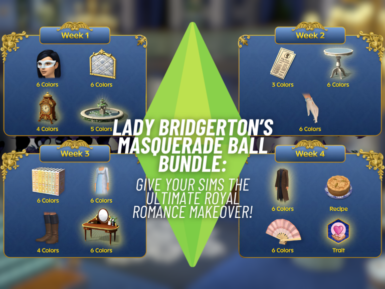 Sims 4 Lady Bridgerton’s Masquerade Ball Bundle Gets an Exciting New Event, Kits, and Free Rewards