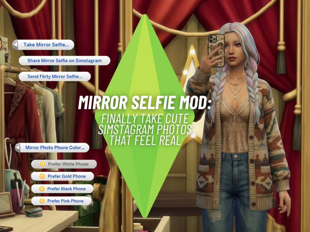 SnootySims Mirror Selfie Mod