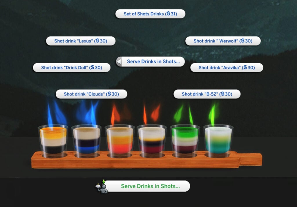 Flaming Shots and a Functional Shot Glass Holder: An Exciting New Way to Serve Drinks in The Sims 4 9 4