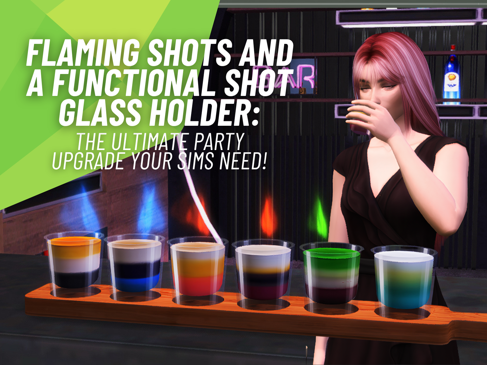 Flaming Shots and a Functional Shot Glass Holder: An Exciting New Way to Serve Drinks in The Sims 4