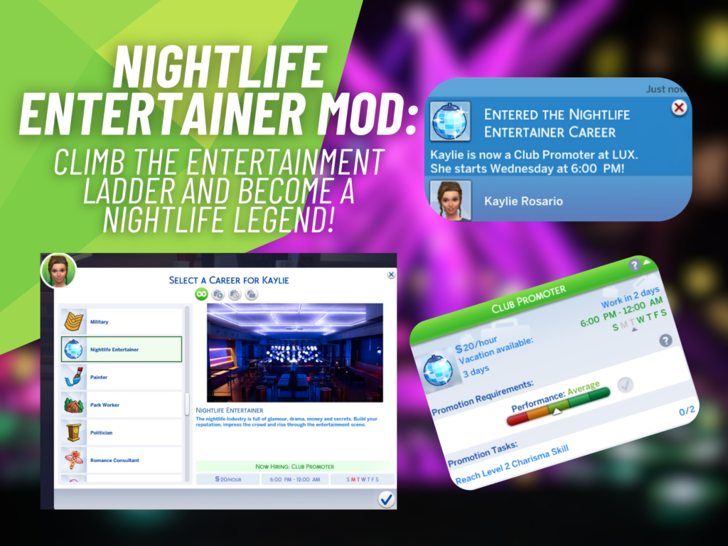 Nightlife Entertainer Mod Brings an Exciting New Entertainment Career to The Sims 4 4 SnootySims Nightlife Entertainer MOD
