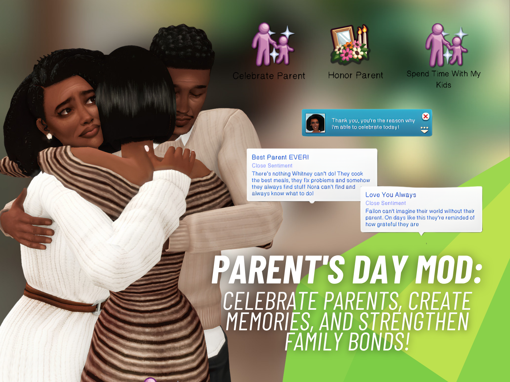 Parent’s Day Mod Brings an Exciting New Family Holiday to The Sims 4