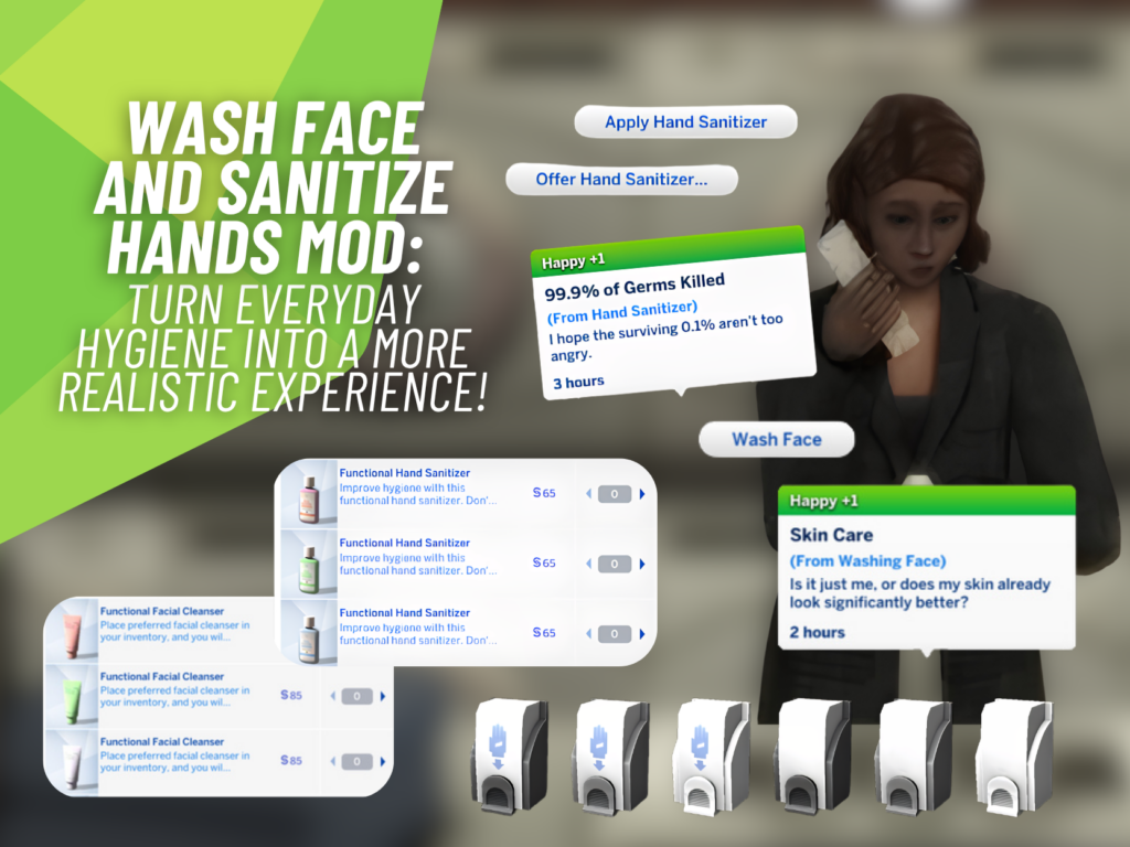 SnootySims Wash Face and Sanitize Hands Mod