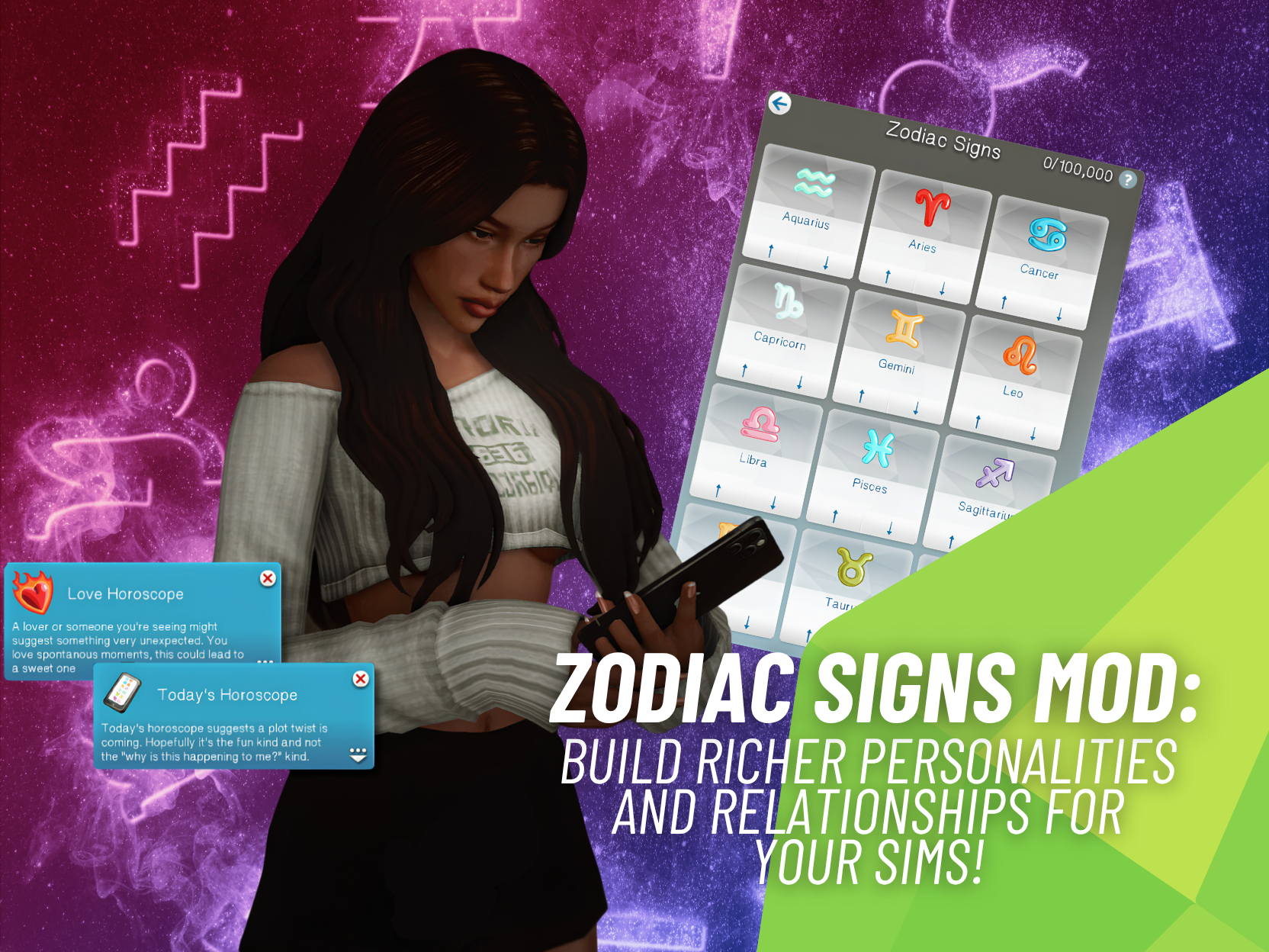 Zodiac Signs Mod Gets an Exciting Astrology Overhaul for The Sims 4
