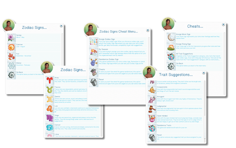 Zodiac Signs Mod Gets an Exciting Astrology Overhaul for The Sims 4 5 Zodiac Signs Cheats Menu