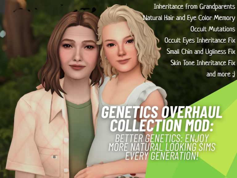 Genetics Overhaul Collection: No Weird Age Up and Random Genetics Gets an Incredible Makeover for Better Looking Sims