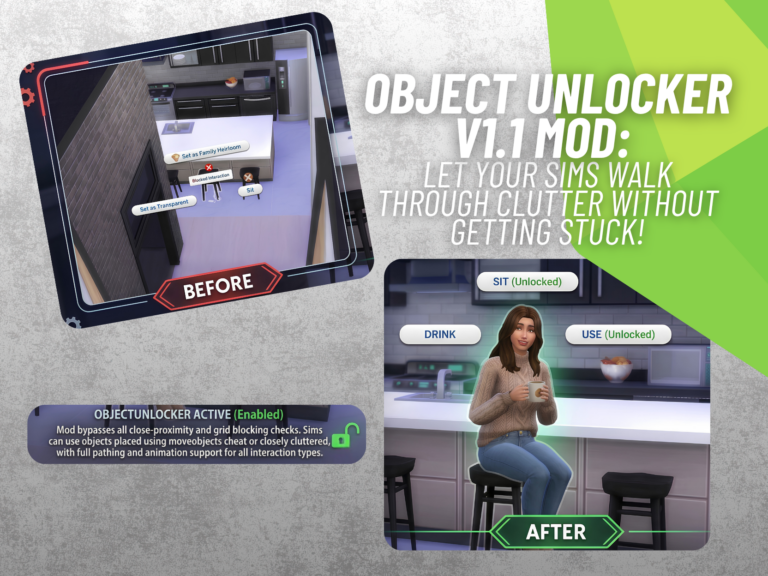 ObjectUnlocker v1.1 Brings an Exciting Way to Remove Object Collision in The Sims 4