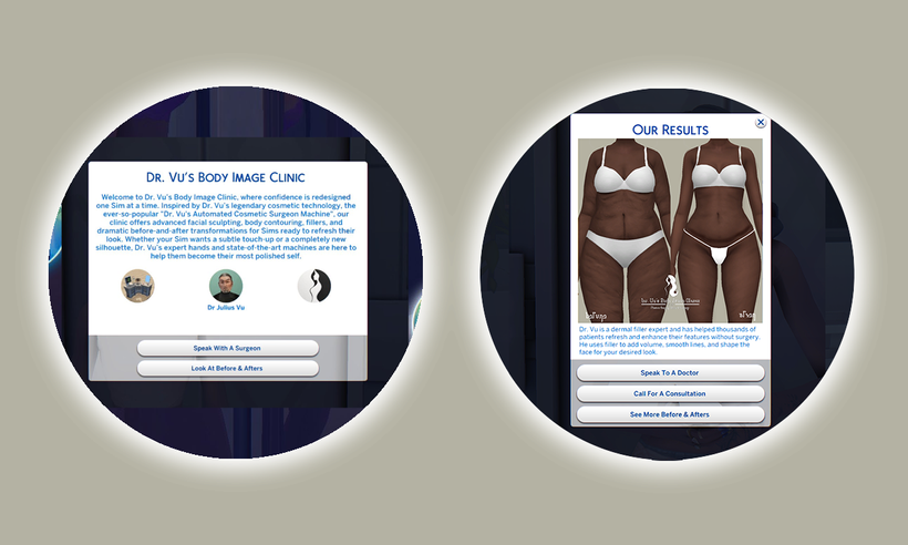 Dr. Vu's Body Image Clinic Mod Adds an Exciting Cosmetic Surgery Journey to The Sims 4! 7 dr.vu4