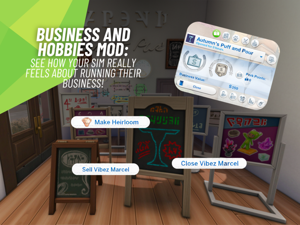 SnootySims Business and Hobbies Mod