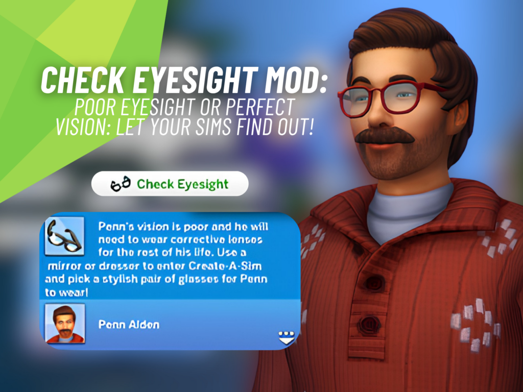 Check Eyesight Mod: Incredible New Way to Give Sims Glasses 4 SnootySims Check Eyesight Mod