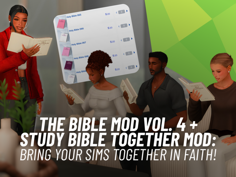 SnootySims The Bible Mod Vol. 4 Study Bible Together MOD