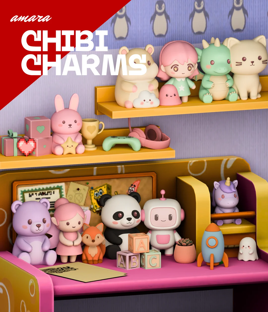 Chibi Charms Set by AMARA — Sims 4 custom content