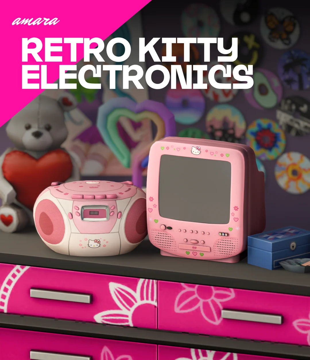 Retro Kitty Electronics by AMARA — Sims 4 custom content