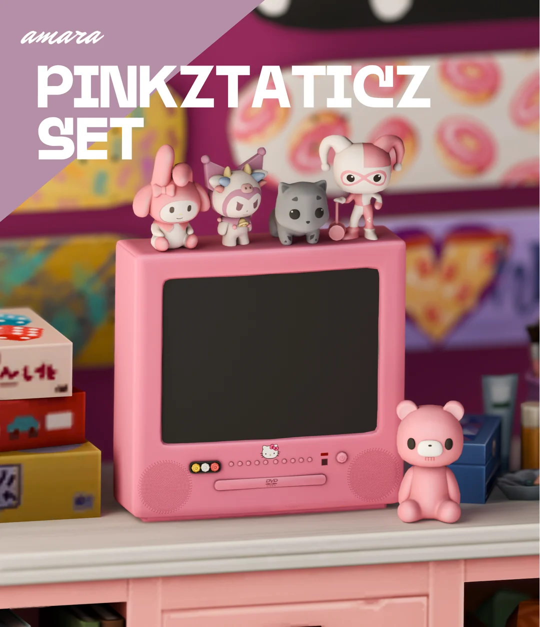 Pinkztaticz Set by AMARA — Sims 4 custom content