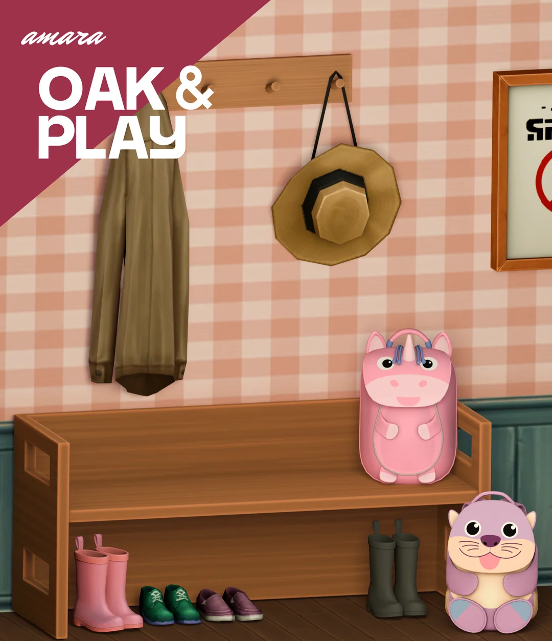 Oak & Play Set by AMARA — Sims 4 custom content