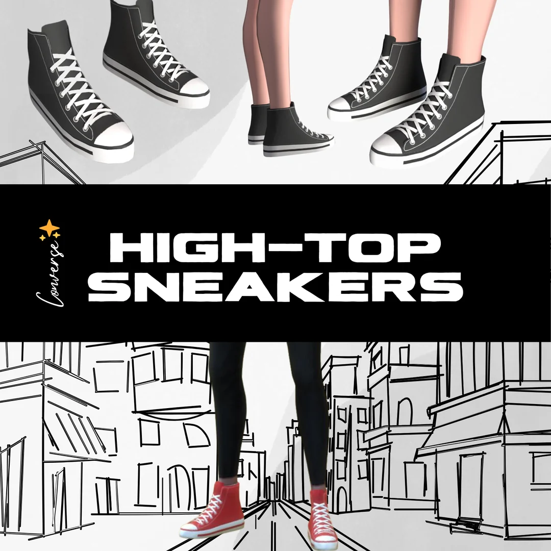 Urban High-Top Sneakers by MiliNiki — Sims 4 custom content