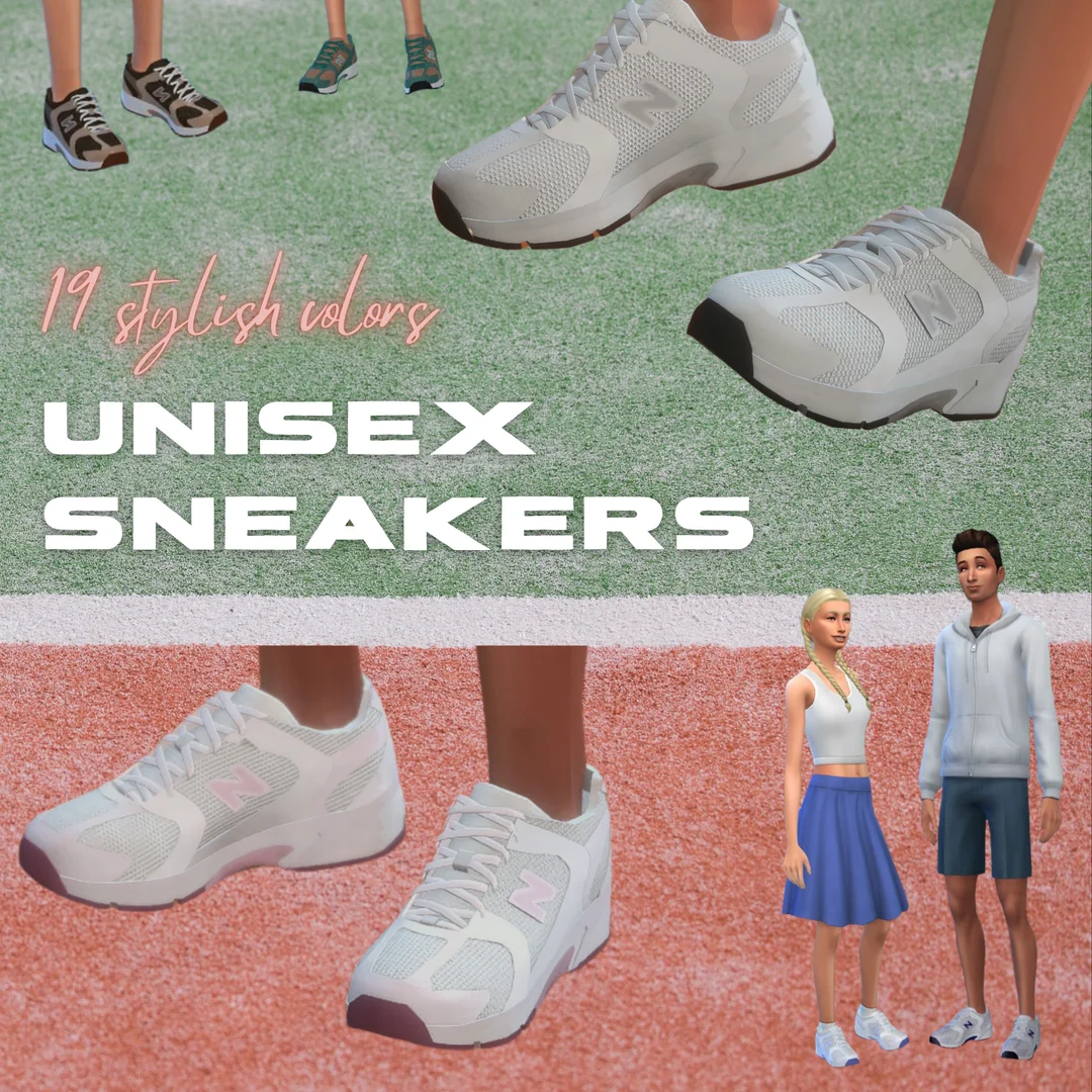 Stylish Male & Female Sneakers by MiliNiki — Sims 4 custom content