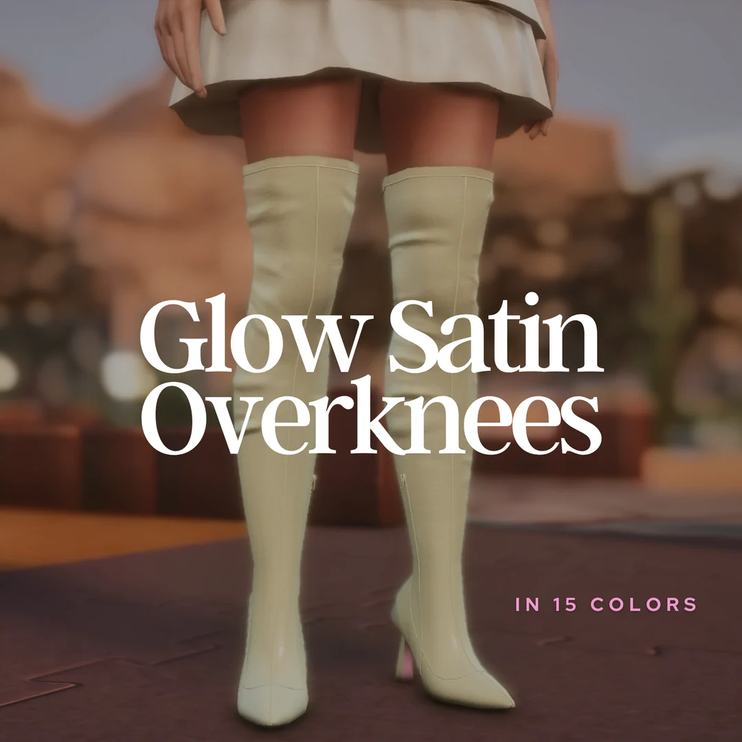 Glow Satin Overknees by MiliNiki — Sims 4 custom content