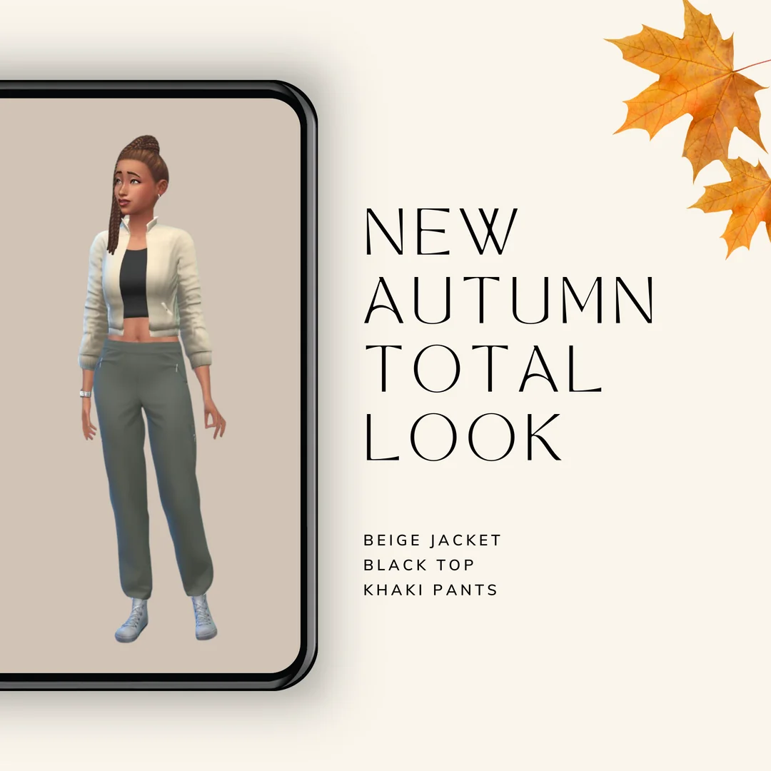 Autumn Total Look: Jacket, Top & Pants by MiliNiki — Sims 4 custom content