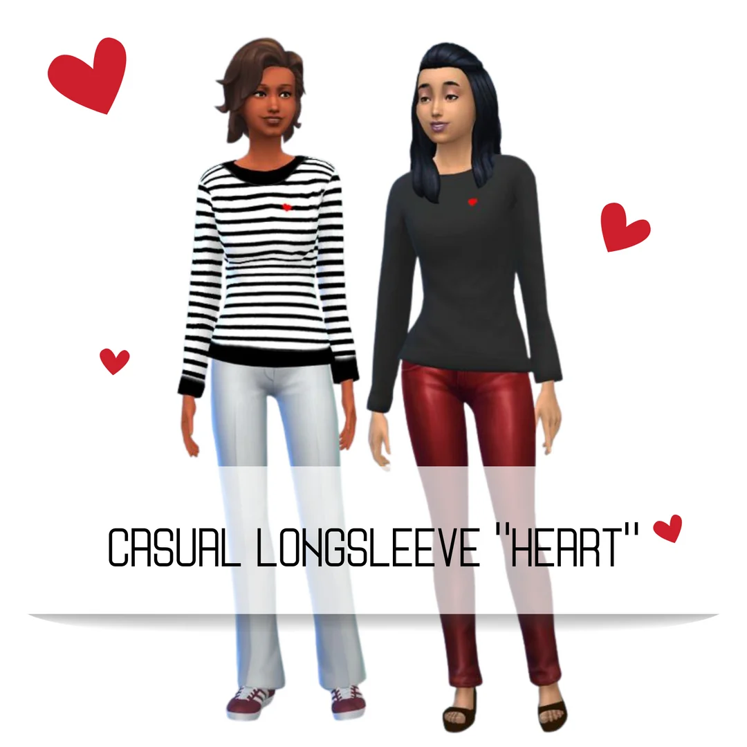 Casual Longsleeve "Heart" by MiliNiki — Sims 4 custom content