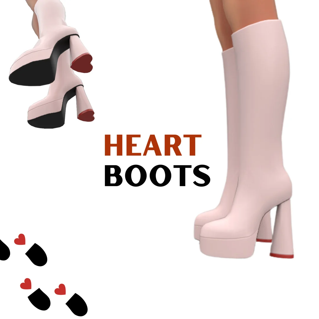 "Heart" Boots by MiliNiki — Sims 4 custom content